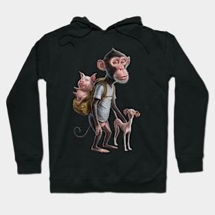 Monkey Stands Upright like a Human Hoodie